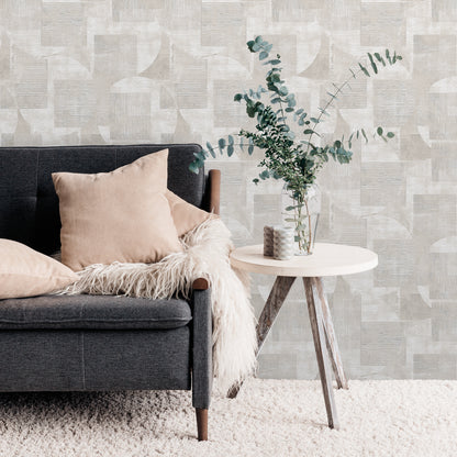 Veer Decor Geo Canvas White Wallpaper Abstract Contemporary, Modern White  Wallpaper - 8252-AF1