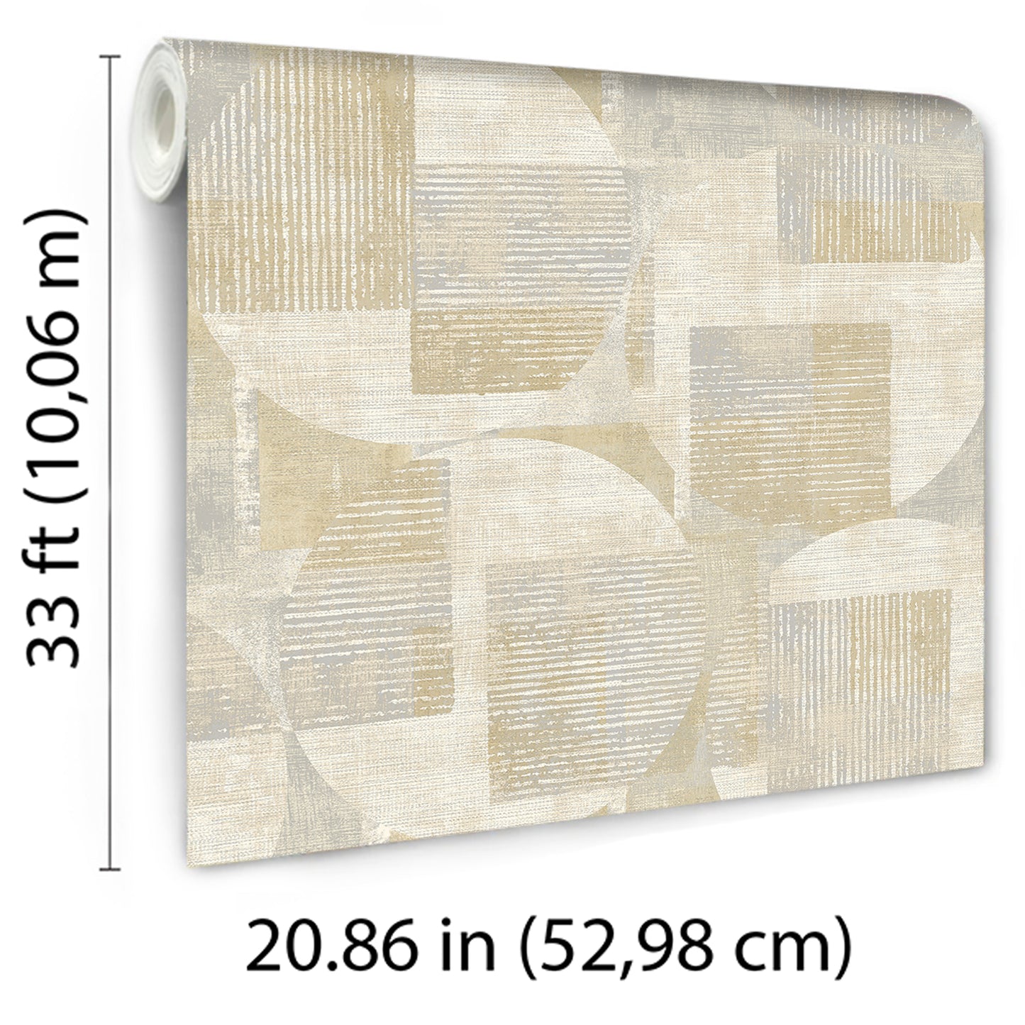 Veer Decor Geo Canvas Beige Wallpaper Abstract Contemporary, Modern Beige  Wallpaper - 8252-AF2