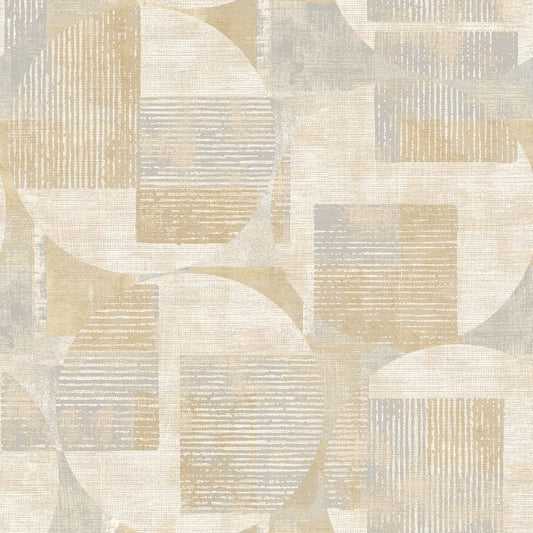 Veer Decor Geo Canvas Beige Wallpaper Abstract Contemporary, Modern Beige  Wallpaper - 8252-AF2
