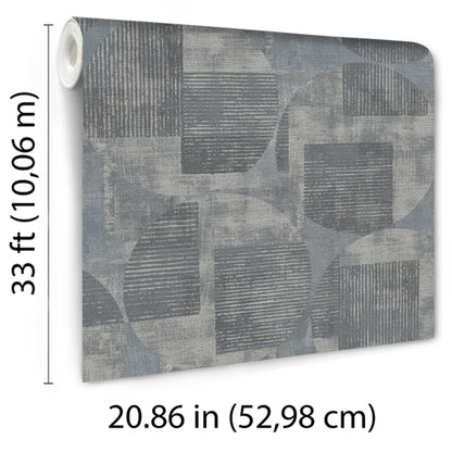 Veer Decor Geo Canvas Blue Wallpaper Abstract Contemporary, Modern Blue  Wallpaper - 8252-AF3