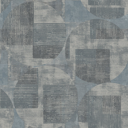 Veer Decor Geo Canvas Blue Wallpaper Abstract Contemporary, Modern Blue  Wallpaper - 8252-AF3