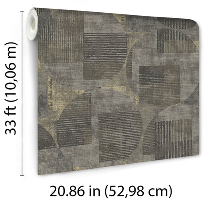 Veer Decor Geo Canvas Brown Wallpaper Abstract Contemporary, Modern Brown  Wallpaper - 8252-AF4