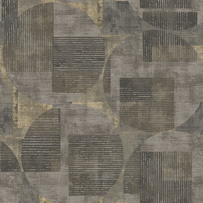 Veer Decor Geo Canvas Brown Wallpaper Abstract Contemporary, Modern Brown  Wallpaper - 8252-AF4