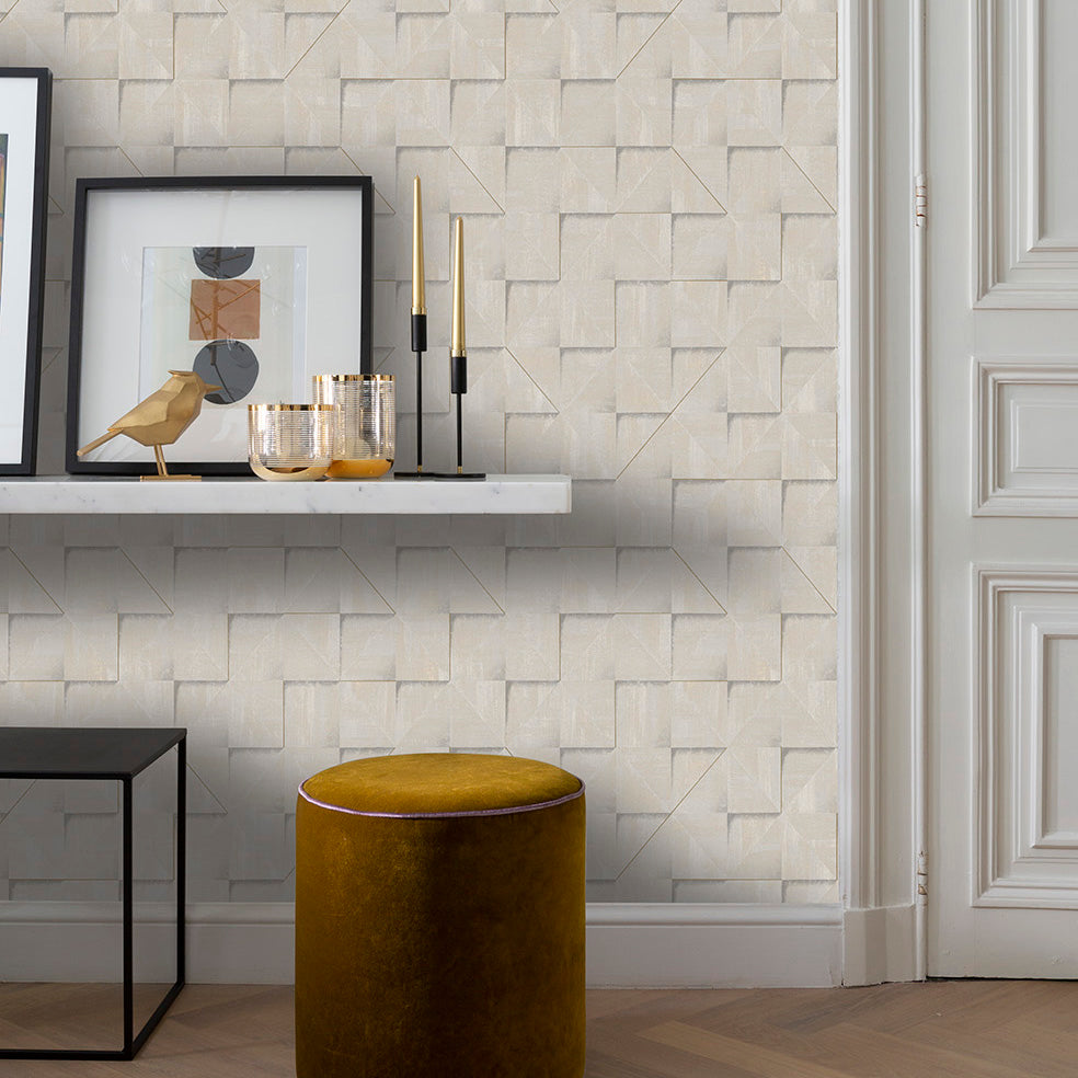 Veer Decor Prism Grid White Wallpaper Abstract Contemporary, Modern White  Wallpaper - 8252-AG1