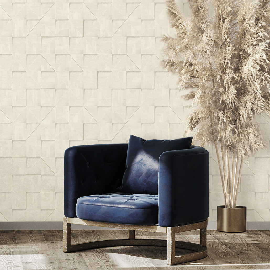 Veer Decor Prism Grid Beige Wallpaper Abstract Contemporary, Modern Beige  Wallpaper - 8252-AG2