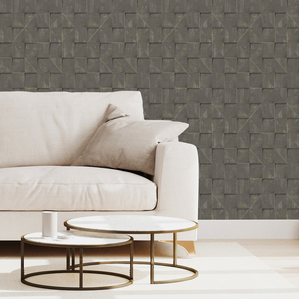 Veer Decor Prism Grid Brown Wallpaper Abstract Contemporary, Modern Brown  Wallpaper - 8252-AG4