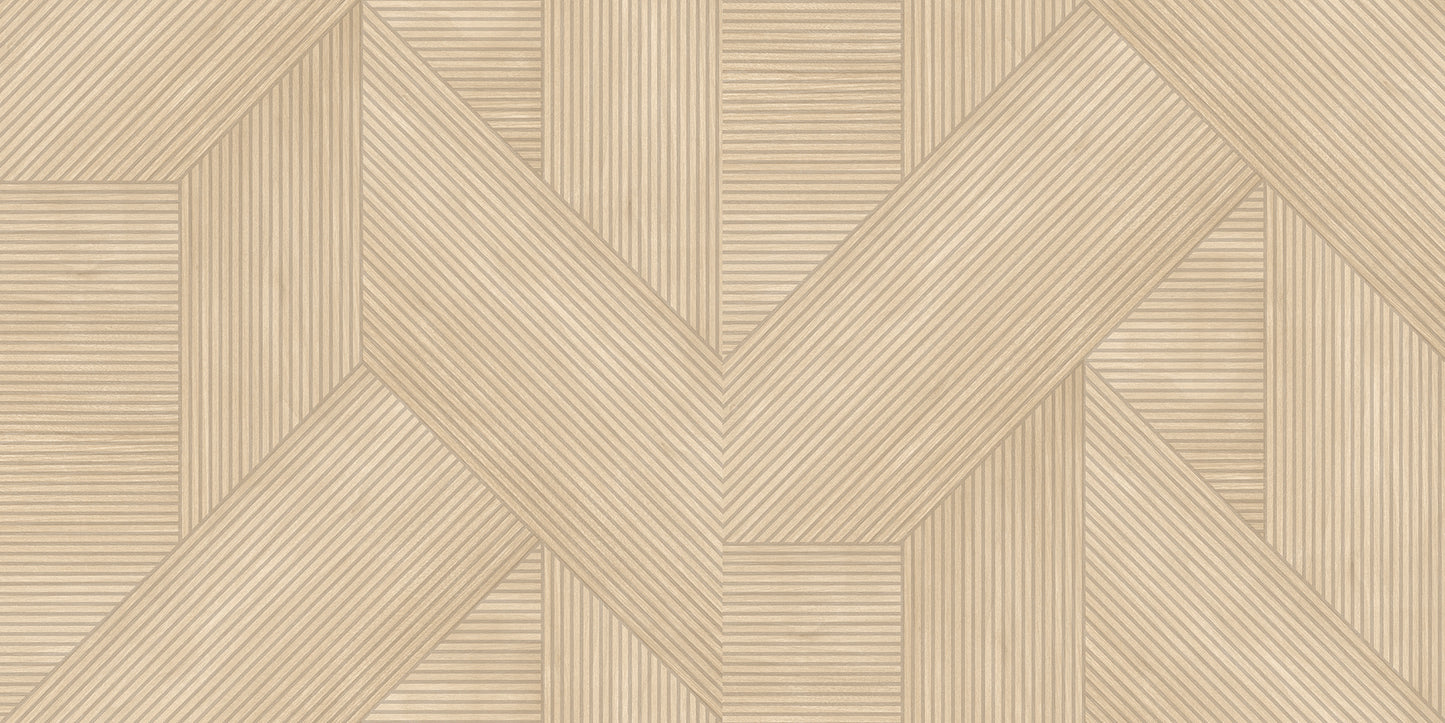 Veer Decor Sculpted Chevron Wood Panels Beige Wallpaper Abstract Contemporary, Modern Beige  Wallpaper - 8252-AH1