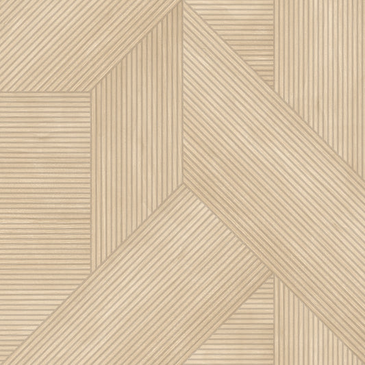 Veer Decor Sculpted Chevron Wood Panels Beige Wallpaper Abstract Contemporary, Modern Beige  Wallpaper - 8252-AH1