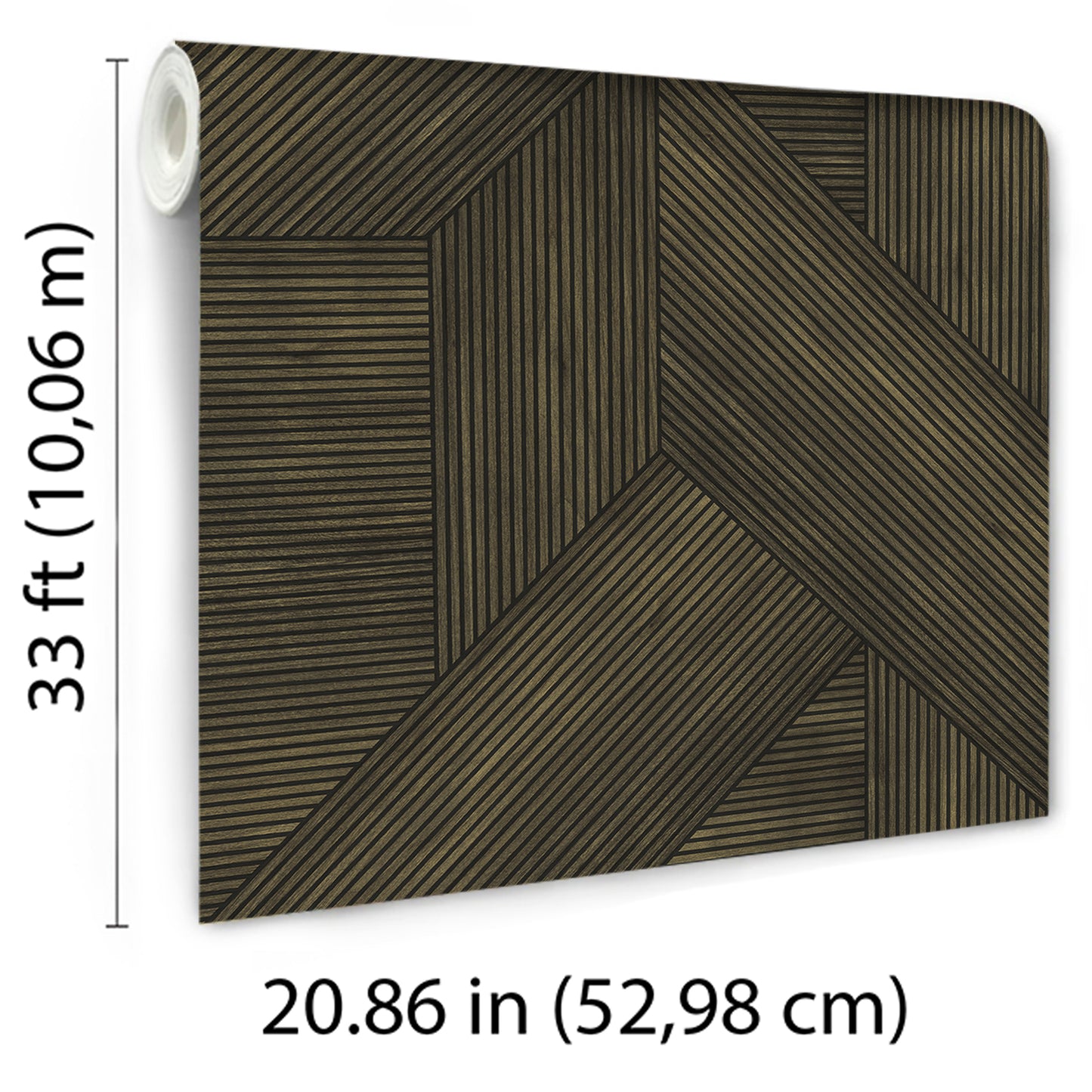 Veer Decor Sculpted Chevron Wood Panels Brown Wallpaper Abstract Contemporary, Modern Brown  Wallpaper - 8252-AH4