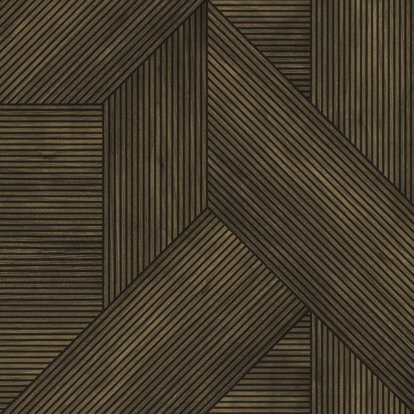 Veer Decor Sculpted Chevron Wood Panels Brown Wallpaper Abstract Contemporary, Modern Brown  Wallpaper - 8252-AH4