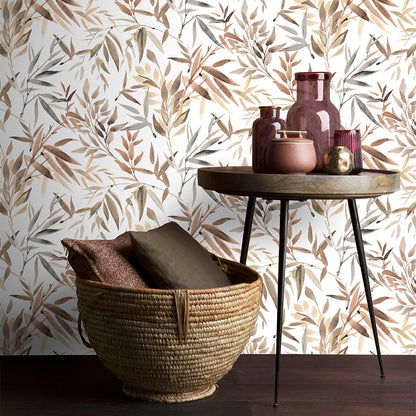 Veer Decor Painted Canopy Red Wallpaper Nature Tropical, Transitional Red  Wallpaper - 8252-AI2