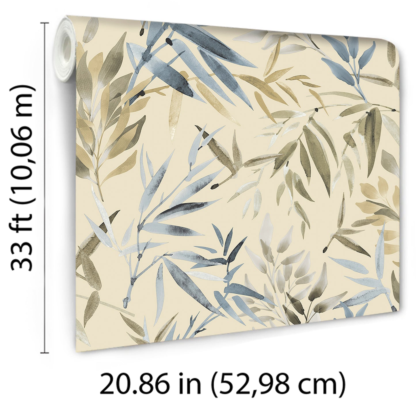 Veer Decor Painted Canopy Blue Wallpaper Nature Tropical, Transitional Blue  Wallpaper - 8252-AI3