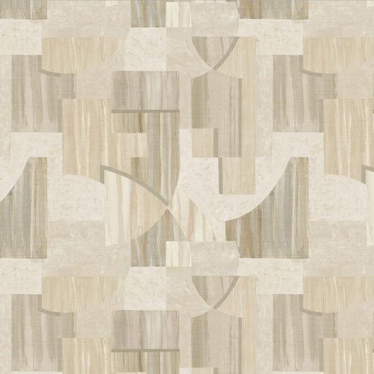 JF Fabrics -Wallpaper 8253 33 Wallpaper Beige, White  Non-Woven - 9513633 W9571