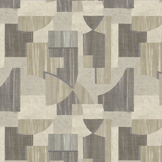 JF Fabrics -Wallpaper 8253 39 Wallpaper Brown, Charcoal, Beige  Non-Woven - 9513639 W9571
