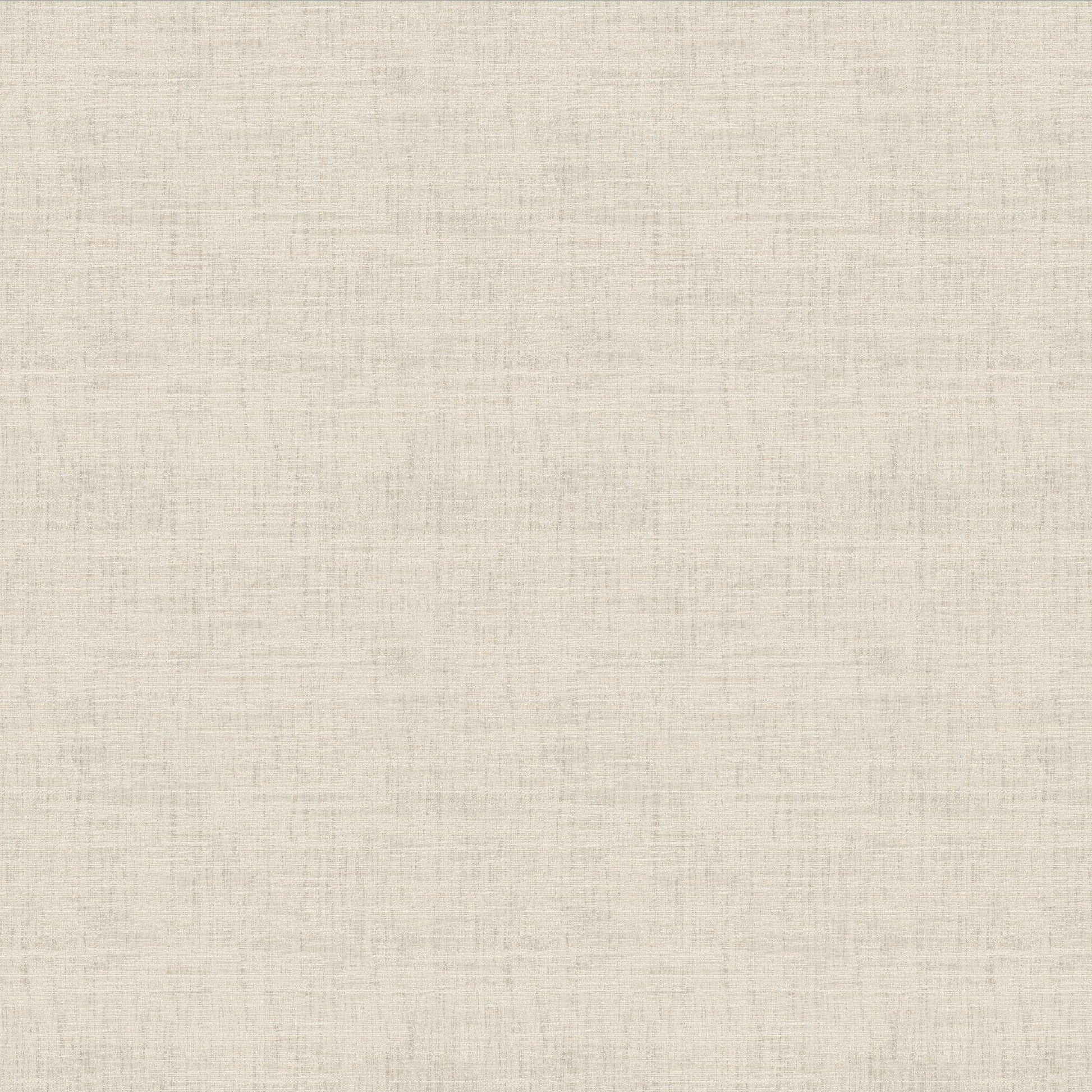 Cream beige wallpaper with a subtle faux grasscloth weave texture; non-woven.