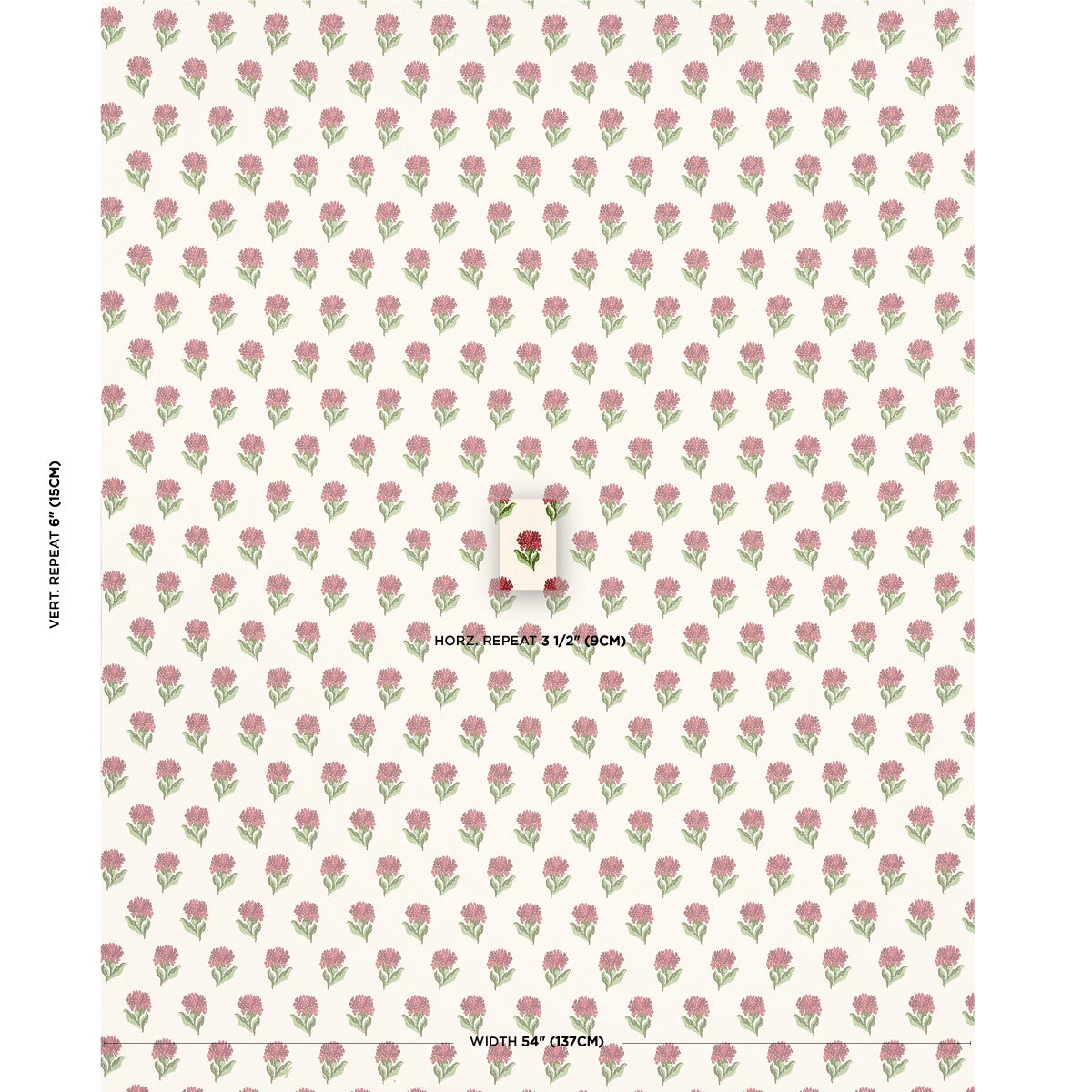 SCHUMACHER  NEW OLD-FASHIONED ROSINA FLORAL PATTERN WOVENS PATTERN WOVENS GARNET   - 82630