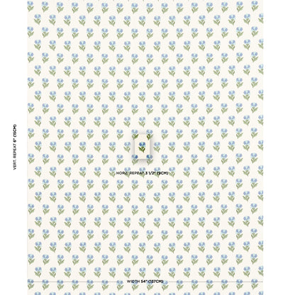 SCHUMACHER FABRIC  NEW OLD-FASHIONED ROSINA FLORAL   CORNFLOWER   - 82631