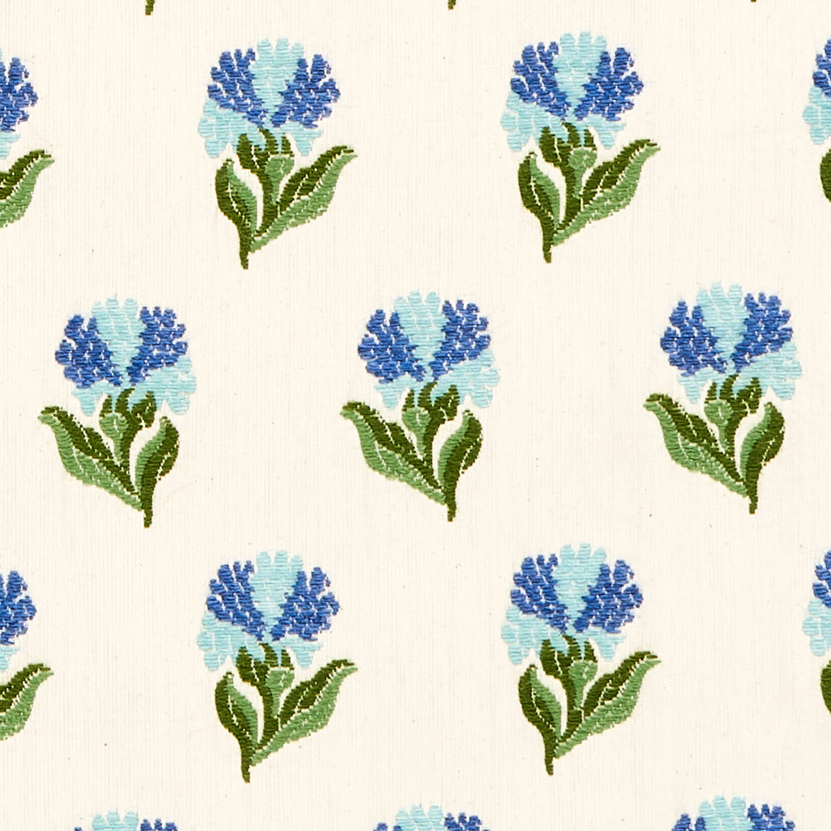 SCHUMACHER FABRIC  NEW OLD-FASHIONED ROSINA FLORAL   CORNFLOWER   - 82631