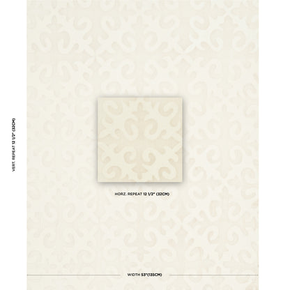 SCHUMACHER  IBU KYRGYZSTAN WOOL SILK PANEL SILKS & SATIN,EMBROIDERIES SILKS & SATIN,EMBROIDERIES OYSTER AND NATURAL   - 82690