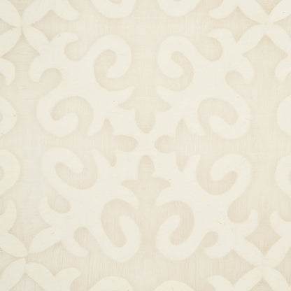 SCHUMACHER  IBU KYRGYZSTAN WOOL SILK PANEL SILKS & SATIN,EMBROIDERIES SILKS & SATIN,EMBROIDERIES OYSTER AND NATURAL   - 82690