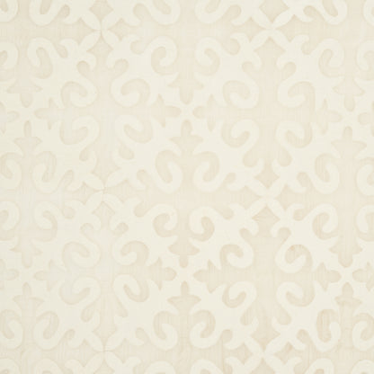 SCHUMACHER  IBU KYRGYZSTAN WOOL SILK PANEL SILKS & SATIN,EMBROIDERIES SILKS & SATIN,EMBROIDERIES OYSTER AND NATURAL   - 82690