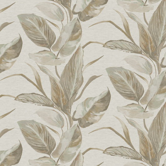 JF Fabrics -Wallpaper 8270 19 Wallpaper Gold, White, Green  Non-Woven - 9883819 W9661