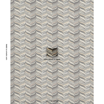 Beige-gray chevron wallpaper with repeating V-shaped herringbone pattern and subtle texture.