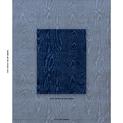 SCHUMACHER FABRIC  REGINE MARISA MOIRE VELVET   LAPIS   - 82752