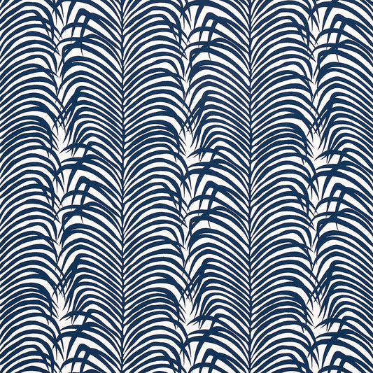 SCHUMACHER  SWING TIME INDOOR/OUTDOOR ZEBRA PALM INDOOR/OUTDOOR PATTERN WOVENS,HIGH PERFORMANCE,INDOOR/OUTDOOR PATTERN WOVENS,HIGH PERFORMANCE,INDOOR/OUTDOOR NAVY   - 82781