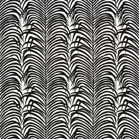 SCHUMACHER  SWING TIME INDOOR/OUTDOOR ZEBRA PALM INDOOR/OUTDOOR PATTERN WOVENS,HIGH PERFORMANCE,INDOOR/OUTDOOR PATTERN WOVENS,HIGH PERFORMANCE,INDOOR/OUTDOOR BLACK   - 82782