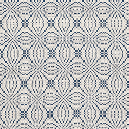 SCHUMACHER  A COUNTRY LIFE FRANCESTOWN COVERLET PATTERN WOVENS PATTERN WOVENS NAVY   - 82911