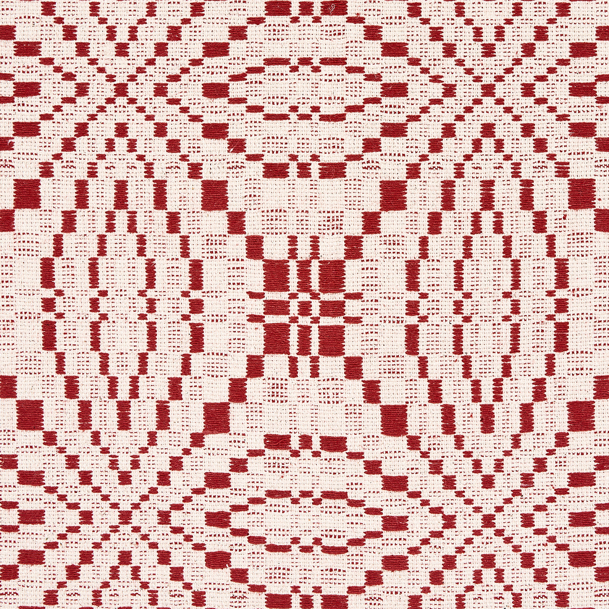 SCHUMACHER  A COUNTRY LIFE FRANCESTOWN COVERLET PATTERN WOVENS PATTERN WOVENS CRIMSON   - 82912