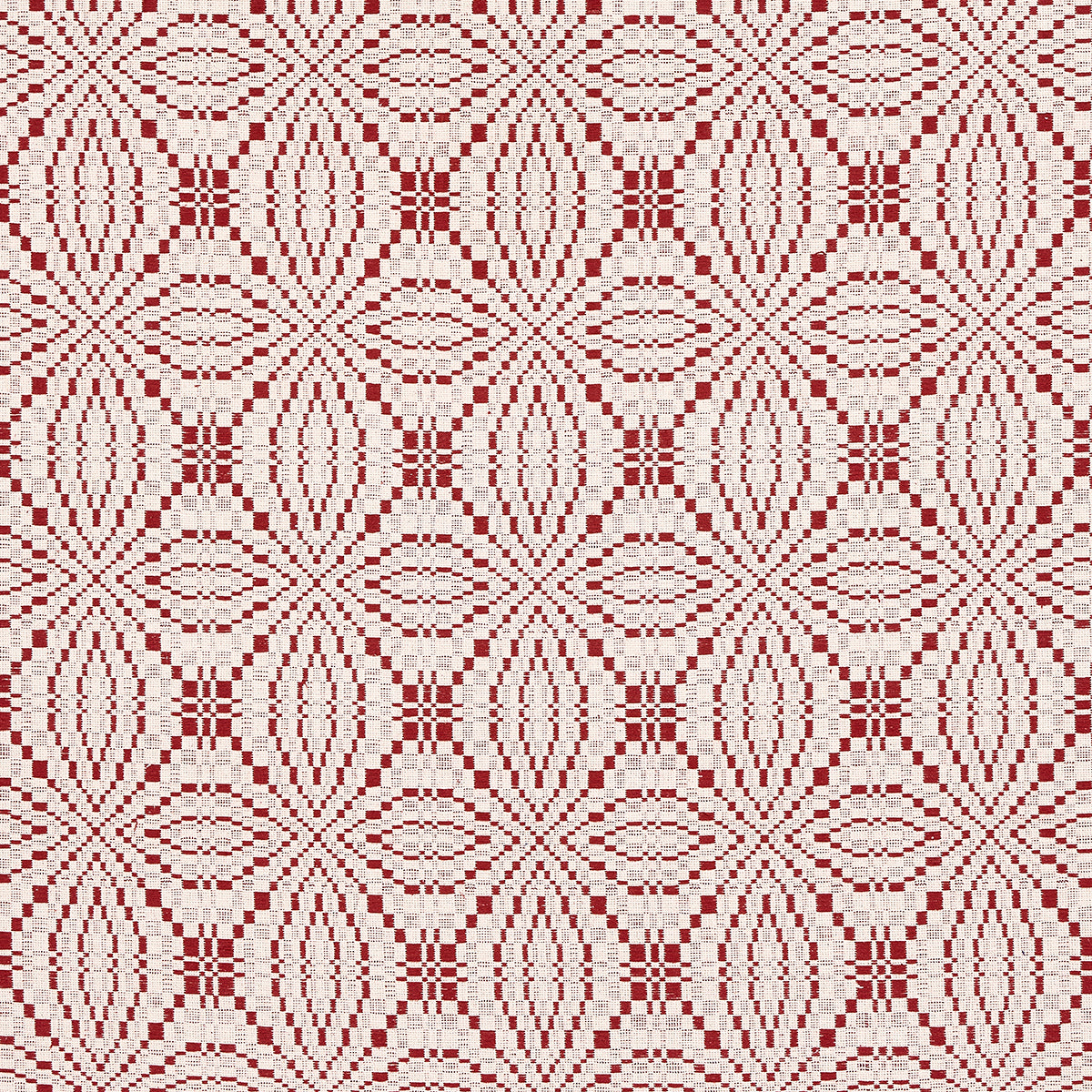 SCHUMACHER  A COUNTRY LIFE FRANCESTOWN COVERLET PATTERN WOVENS PATTERN WOVENS CRIMSON   - 82912