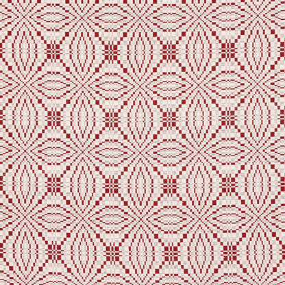 SCHUMACHER  A COUNTRY LIFE FRANCESTOWN COVERLET PATTERN WOVENS PATTERN WOVENS CRIMSON   - 82912