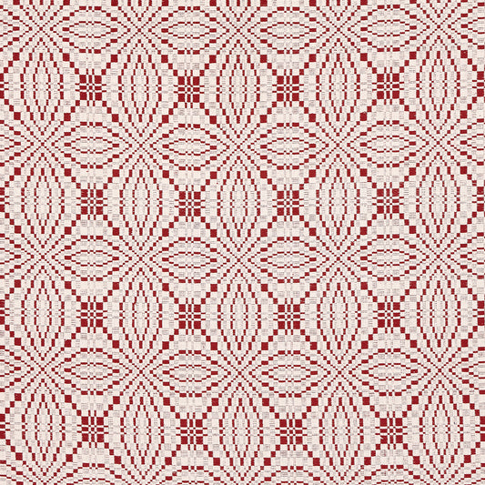 SCHUMACHER  A COUNTRY LIFE FRANCESTOWN COVERLET PATTERN WOVENS PATTERN WOVENS CRIMSON   - 82912