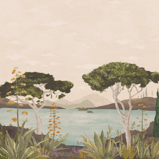 JF Fabrics -Wallpaper 8294 26 Wallpaper Orange, Green  Mural, Non-Woven, Width Extendable - 10021026 W9761