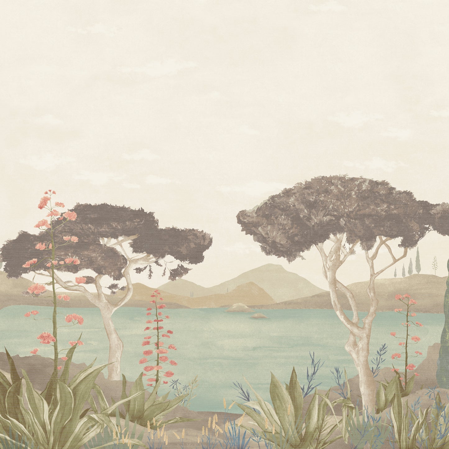 JF Fabrics -Wallpaper 8294 43 Wallpaper Pink, Blush  Mural, Non-Woven, Width Extendable - 10021043 W9761