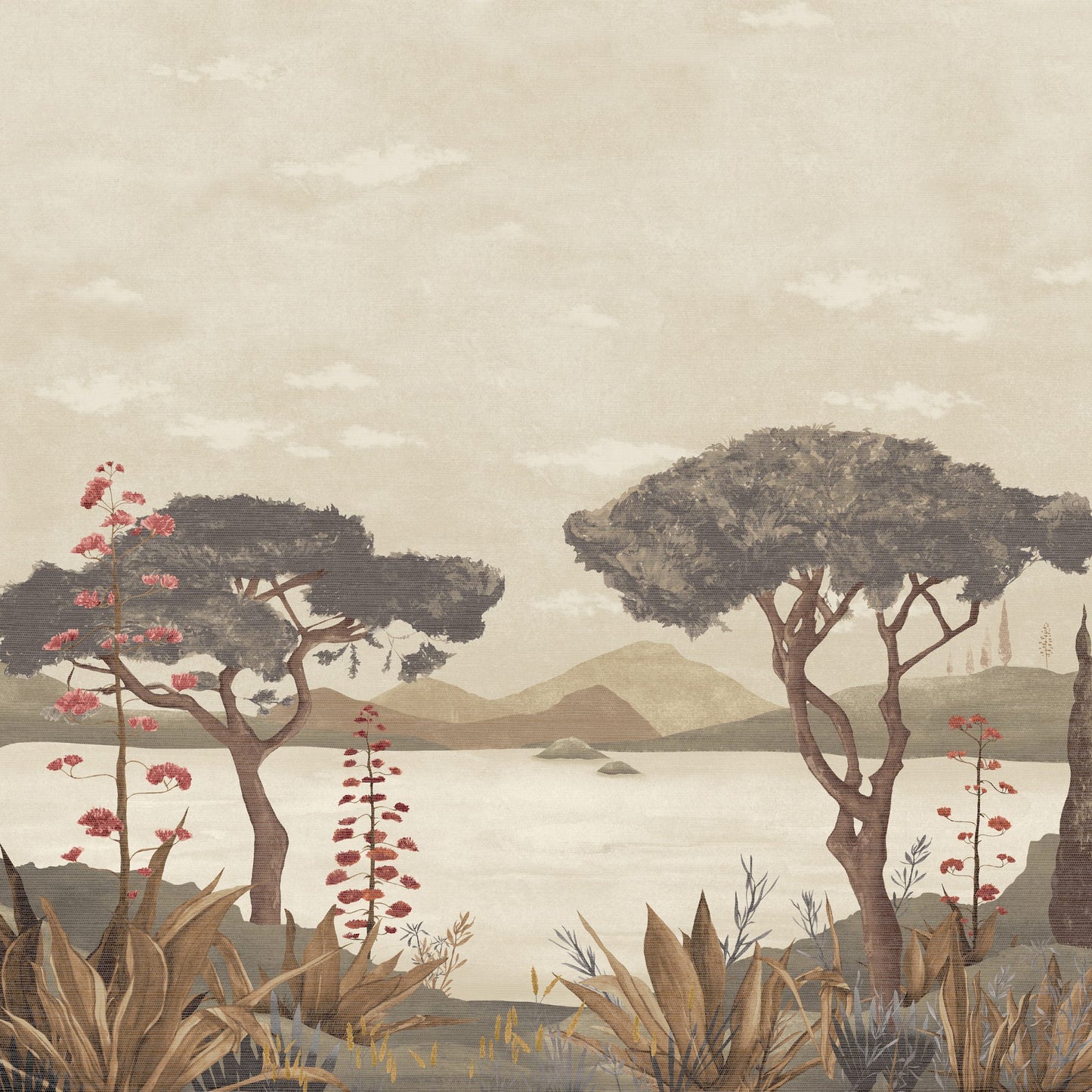 JF Fabrics -Wallpaper 8294 45 Wallpaper Red, Orange  Mural, Non-Woven, Width Extendable - 10021045 W9761