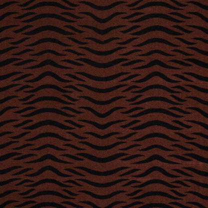 Velvet swatch with a tiger pattern and cut-and-patterned texture in Java brown.