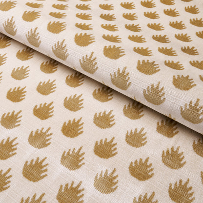 Camel cut & patterned velvet fabric, item 82981.