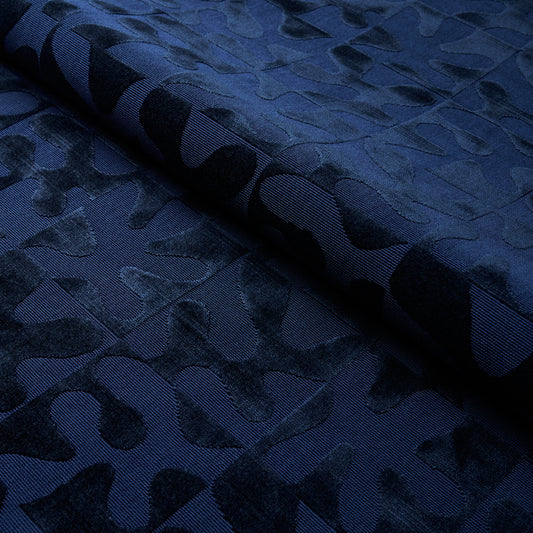 SCHUMACHER  CUT & PATTERNED VELVETS MODERN DANCE VELVET VELVETS,CUT VELVET VELVETS,CUT VELVET MIDNIGHT BLUE   - 82992