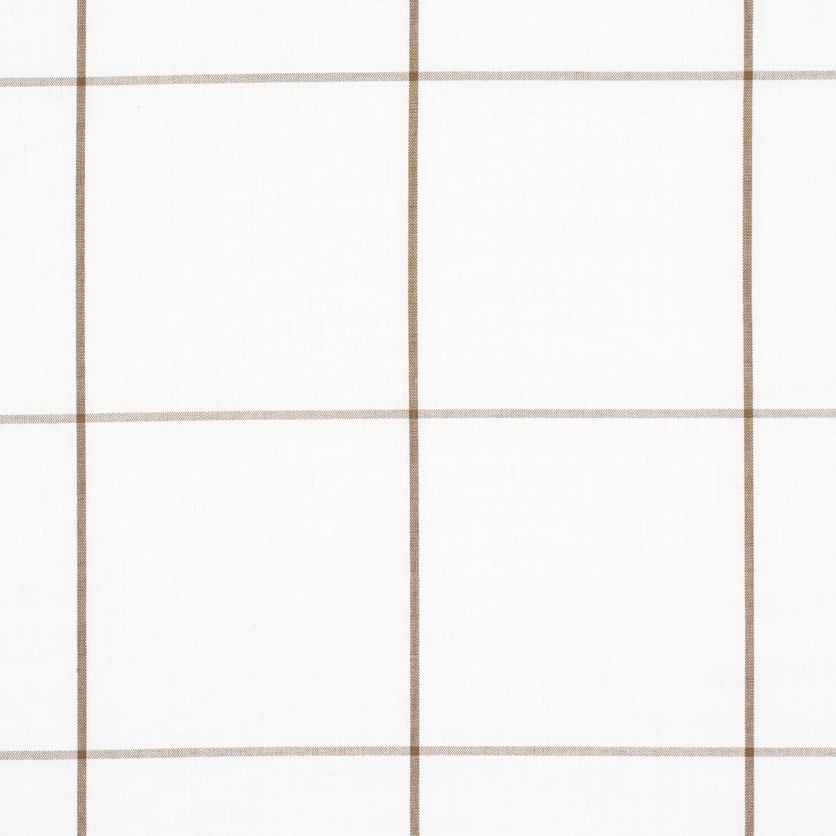 Cream background with light brown grid lines forming large squares; minimalist plaid pattern for fabric or wallpaper.