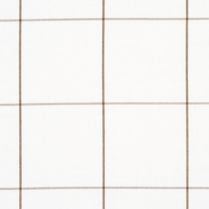 Cream background with light brown grid lines forming large squares; minimalist plaid pattern for fabric or wallpaper.