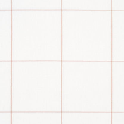 White fabric with pale pink grid pattern; minimalist square-grid design for bedding or curtains.