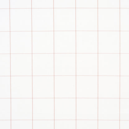 White grid background with thin pale pink lines forming equal squares, minimalist pattern.