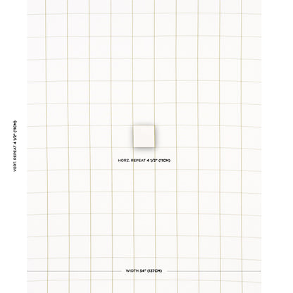 Olive check-pattern woven fabric swatch.