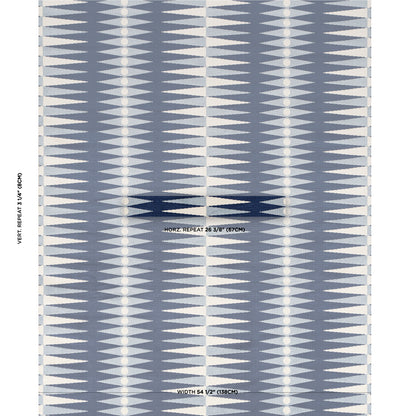 SCHUMACHER FABRIC  MARY MCDONALD BACKGAMMON CUT VELVET   BLUE   - 83200