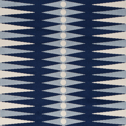 SCHUMACHER FABRIC  MARY MCDONALD BACKGAMMON CUT VELVET   BLUE   - 83200