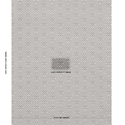Gray and white hexagonal geometric pattern with concentric hexes; modern repeating wallpaper or fabric print.