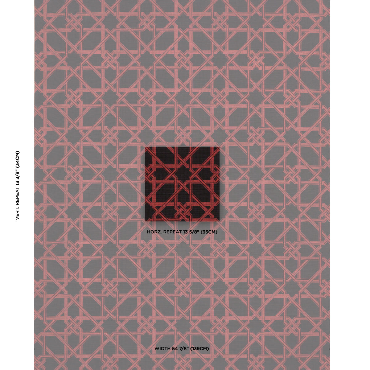 SCHUMACHER  MARY MCDONALD LE MAROC ??PINGL?? WOVEN WOVEN BLACK AND RED   - 83222